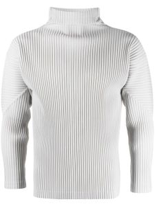 Homme Plissé Issey Miyake t-shirt à effet plissé - Gris