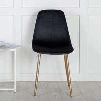 Nohr Eetkamerstoel 'Austina' Velvet, kleur Zwart