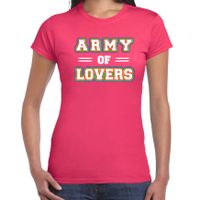 Gay Pride t-shirt met tekst - dames - roze - Army of lovers - LHBTI