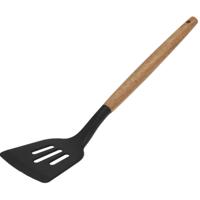 Excellent Houseware Bakspatel bakspaan - zwart kunststof - acacia hout - 32 cm - Keukengerei