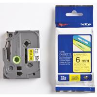 Brother TZE-611 labelprinter-tape Zwart op geel