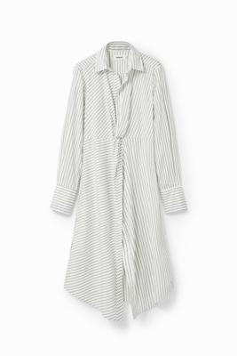 Gestreepte midi-blousejurk - WHITE - M