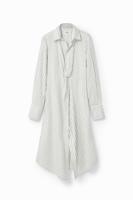 Gestreepte midi-blousejurk - WHITE - XL