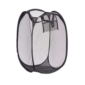 Wasmand flexibel/opvouwbaar - zwart - kunststof - 33 x 33 x 58 cm - 60 liter