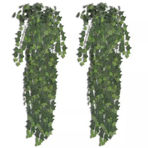 VidaXL Kunstplanten 2 st klimop 90 cm groen