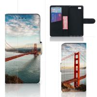 Huawei Ascend P8 Lite | Flip Cover | Golden Gate Bridge