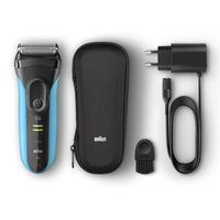 Braun Series 3 S3 ProSkin 3045s Elektrisch Scheerapparaat, Zwart/Blauw - Oplaadbaar Scheerapparaat - thumbnail