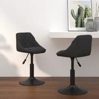 Eetkamerstoelen draaibaar 2 st fluweel zwart