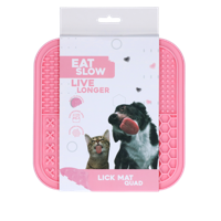 Eat Slow Live Longer Lick Mat Quad Pink