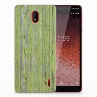Nokia 1 Plus | Bumper Hoesje | Green Wood