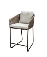 Calera high dining chair aluminium bronze/belt toffee/wool white AW - Yoi Calera high dining chair aluminium bronze/belt toffee/wool white AW - Yoi