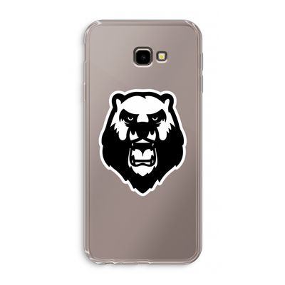 Angry Bear (white): Samsung Galaxy J4 Plus Transparant Hoesje