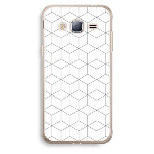Zwart-witte kubussen: Samsung Galaxy J3 (2016) Transparant Hoesje