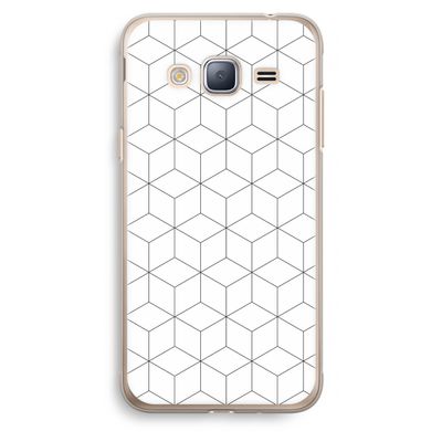 Zwart-witte kubussen: Samsung Galaxy J3 (2016) Transparant Hoesje