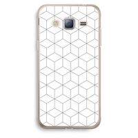 Zwart-witte kubussen: Samsung Galaxy J3 (2016) Transparant Hoesje