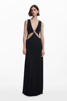 Lange jurk met metalen applicatie - BLACK - S