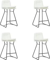Set van 4 Gebroken witte leren industriële barkrukken Candy - staal zwart - Toledo Leer Bianco (gebroken wit leer) Set van 4 Gebroken witte leren industriële barkrukken Candy - staal zwart - Toledo Leer Bianco (gebroken wit leer)