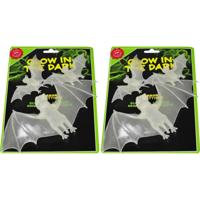 Halloween dieren - glow in the dark decoratie vleermuizen - 6x stuks - 21 en 11 cm - Lichtgevend Halloween dieren - glow in the dark decoratie vleermuizen - 6x stuks - 21 en 11 cm - Lichtgevend