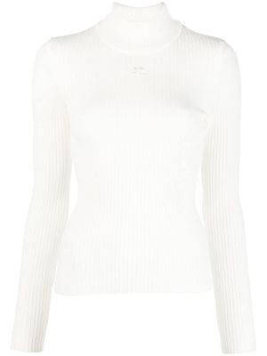 Courrèges pull Reedition en maille nervurée - Blanc