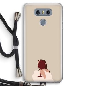 I drink wine: LG G6 Transparant Hoesje met koord
