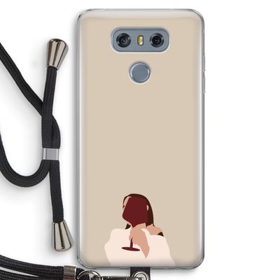 I drink wine: LG G6 Transparant Hoesje met koord