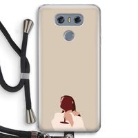 I drink wine: LG G6 Transparant Hoesje met koord