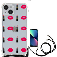 iPhone 14 Doorzichtige Silicone Hoesje Lipstick Kiss