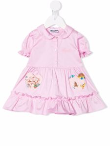 Moschino Kids robe à logo brodé - Rose