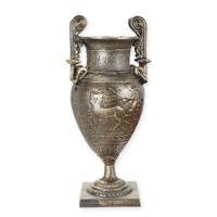 A CAST IRON EMPIRE-STYLE VASE - BRONZE FINISH