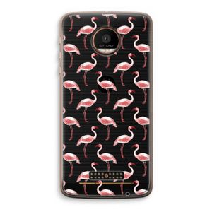 Flamingoprint groen: Motorola Moto Z Force Transparant Hoesje