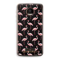 Flamingoprint groen: Motorola Moto Z Force Transparant Hoesje