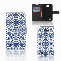LG K4 Hoesje Flower Blue - thumbnail
