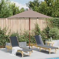 Parasol met houten paal 150x200 cm taupe