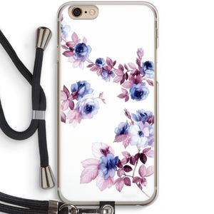 Waterverf bloemen: iPhone 6 / 6S Transparant Hoesje met koord