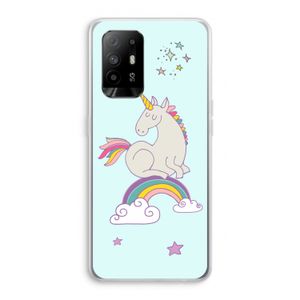 Regenboog eenhoorn: Oppo A94 5G Transparant Hoesje