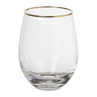 Waterglas gouden rand - transparant - 450 ml - thumbnail