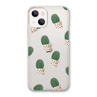 Cactusprint roze: iPhone 13 Transparant Hoesje
