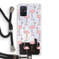 Anything Flamingoes: Samsung Galaxy A71 Transparant Hoesje met koord