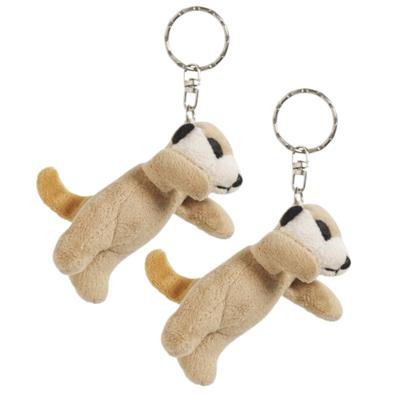 Nature Planet sleutelhanger Stokstaartje - 6x - 6 cm - pluche - knuffel sleutelhangers