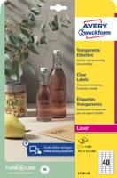 Etiket avery l7781-25 45.7x25.4 transparant 1000st