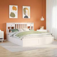 Bedframe zonder matras massief grenenhout wit 180x200 cm
