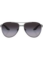 Prada Linea Rossa lunettes de soleil à logo imprimé - Gris