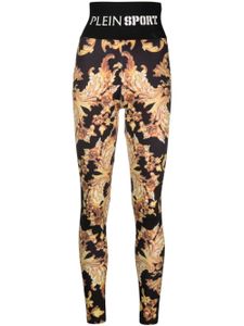 Plein Sport legging en coton à imprimé baroque - Noir