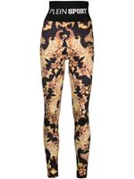 Plein Sport legging en coton à imprimé baroque - Noir