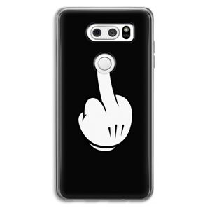 Middle finger black: LG V30 Transparant Hoesje