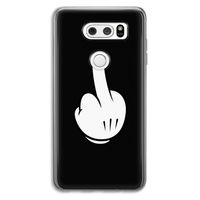 Middle finger black: LG V30 Transparant Hoesje