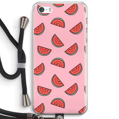 Watermeloen: iPhone 5 / 5S / SE Transparant Hoesje met koord