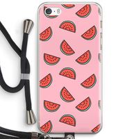 Watermeloen: iPhone 5 / 5S / SE Transparant Hoesje met koord