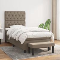 Boxspring met matras stof taupe 80x200 cm
