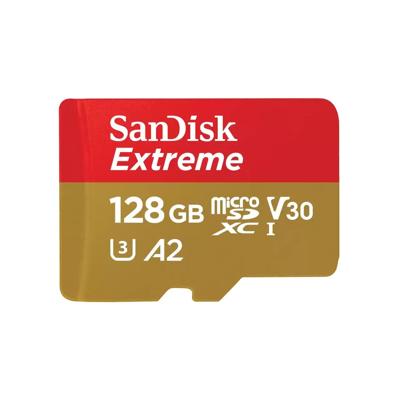 SanDisk MicroSDXC Extreme 128GB 190/90 mb/s - A2 - V30 - SDA - Rescue Pro DL 1Y Micro SD-kaart Goud SanDisk MicroSDXC Extreme 128GB 190/90 mb/s - A2 - V30 - SDA - Rescue Pro DL 1Y Micro SD-kaart Goud